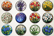 Spring Flower Stained Glass Bundle, an Illustration by RobertsArt (Thumbnail 3 of 5)