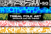 Vintage Dinosaur Folk Art, a Decorative Illustration by devastd (Thumbnail 1 of 28)