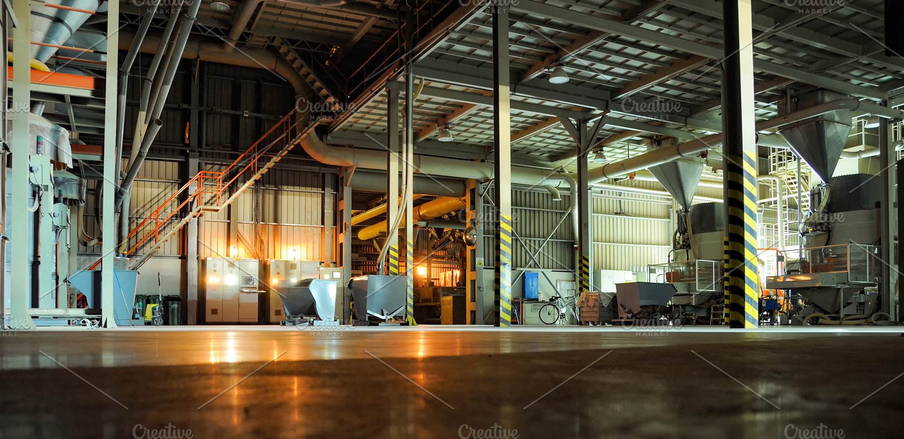 Modern Industrial Factory Interior with Machinery and Structures, an Industrial Photo by Davizro's Market