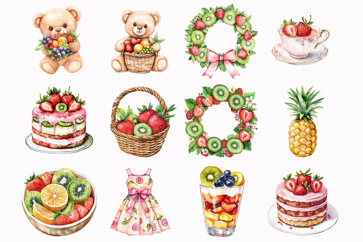 Summer Fruit Vibe Clipart, an Illustration by Design Market (Photo 2 of 4)