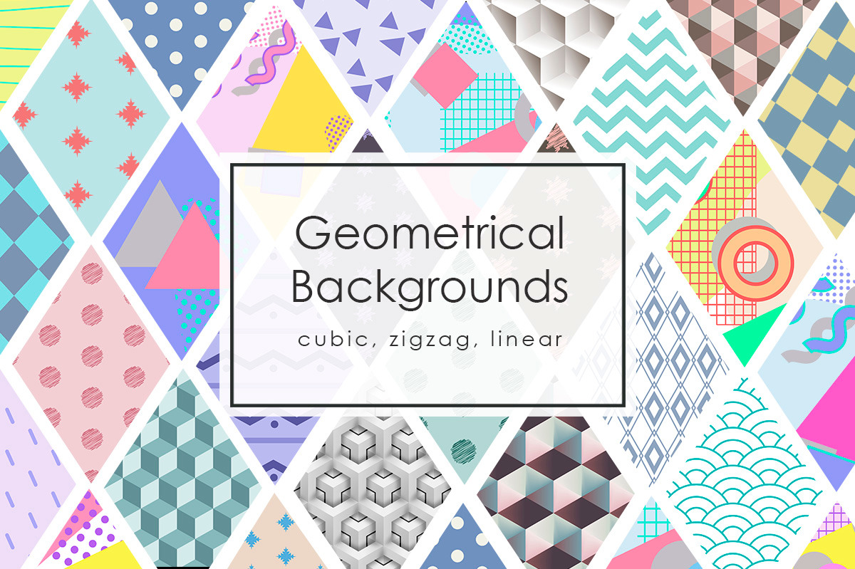 42 Geomertic Backgrounds, a Texture Graphic by NassyArt