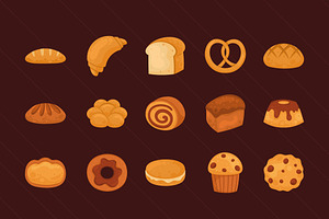 Bakery Bread Illustration Set, a Templates & Theme by studiogstock