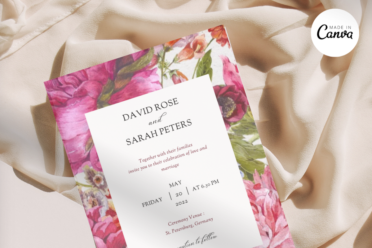 Minimalist Floral Wedding Invite -F5, an Invitation Template by YeeqsWedding (Photo 3 of 9)