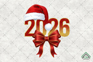 Glitter Happy New Year 2026 Png, an Illustration by Craft Nest