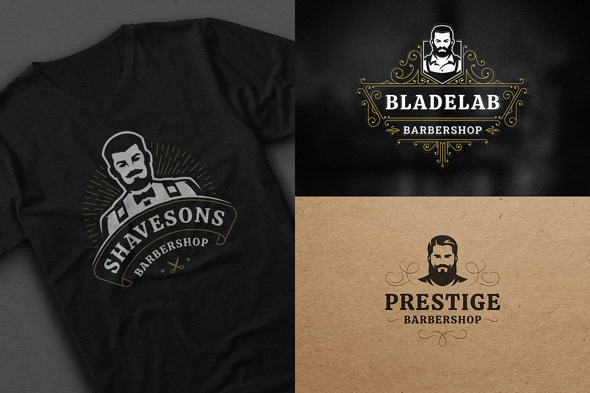 27 Barbershop Logotypes, a Branding & Logo Template by Vasya Kobelev (Photo 6 of 10)
