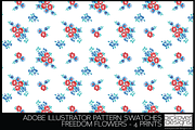 4 Freedom Flower Print Swatches, a Pattern Graphic by Pickover Designs (Thumbnail 5 of 5)