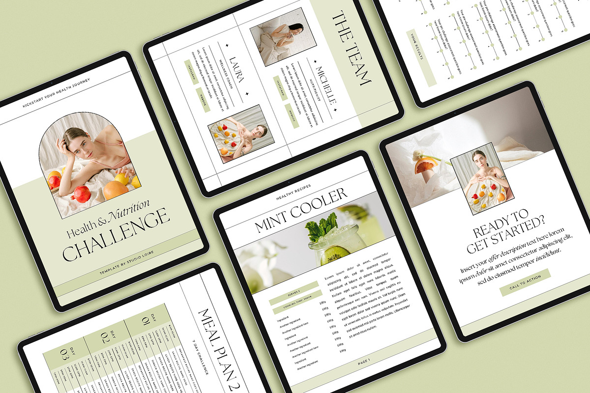 Health + Nutrition Challenge CANVA, a Magazine Template by Studio Loire (Photo 3 of 20)