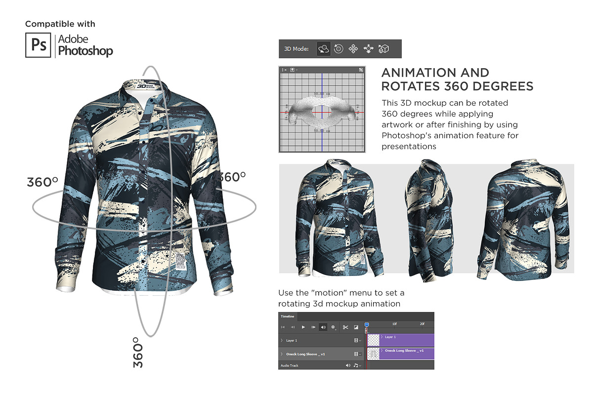 3D Men's  Dress Shirt LS Mockup, a Shirt Mockup by Mildstudio (Photo 6 of 14)