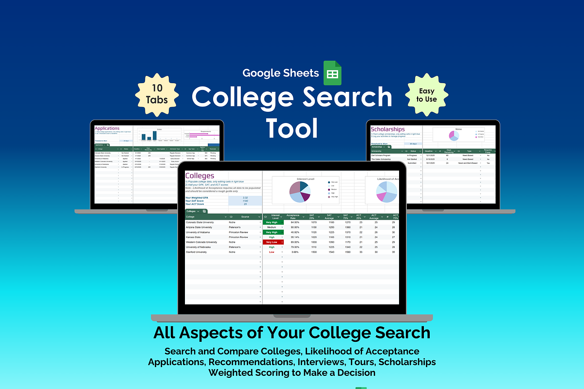 College Search Tool - Google Sheets, an App Template by Ardent Workshop (Photo 1 of 8)