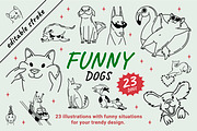 23 Funny dogs vector illustration, an Animal Illustration by Yanakicc (Thumbnail 1 of 9)