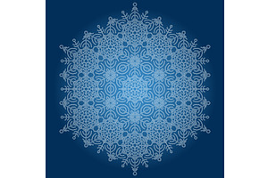 Round Vector Snowflake With Abstract, a Decorative Illustration by FineArtStudio