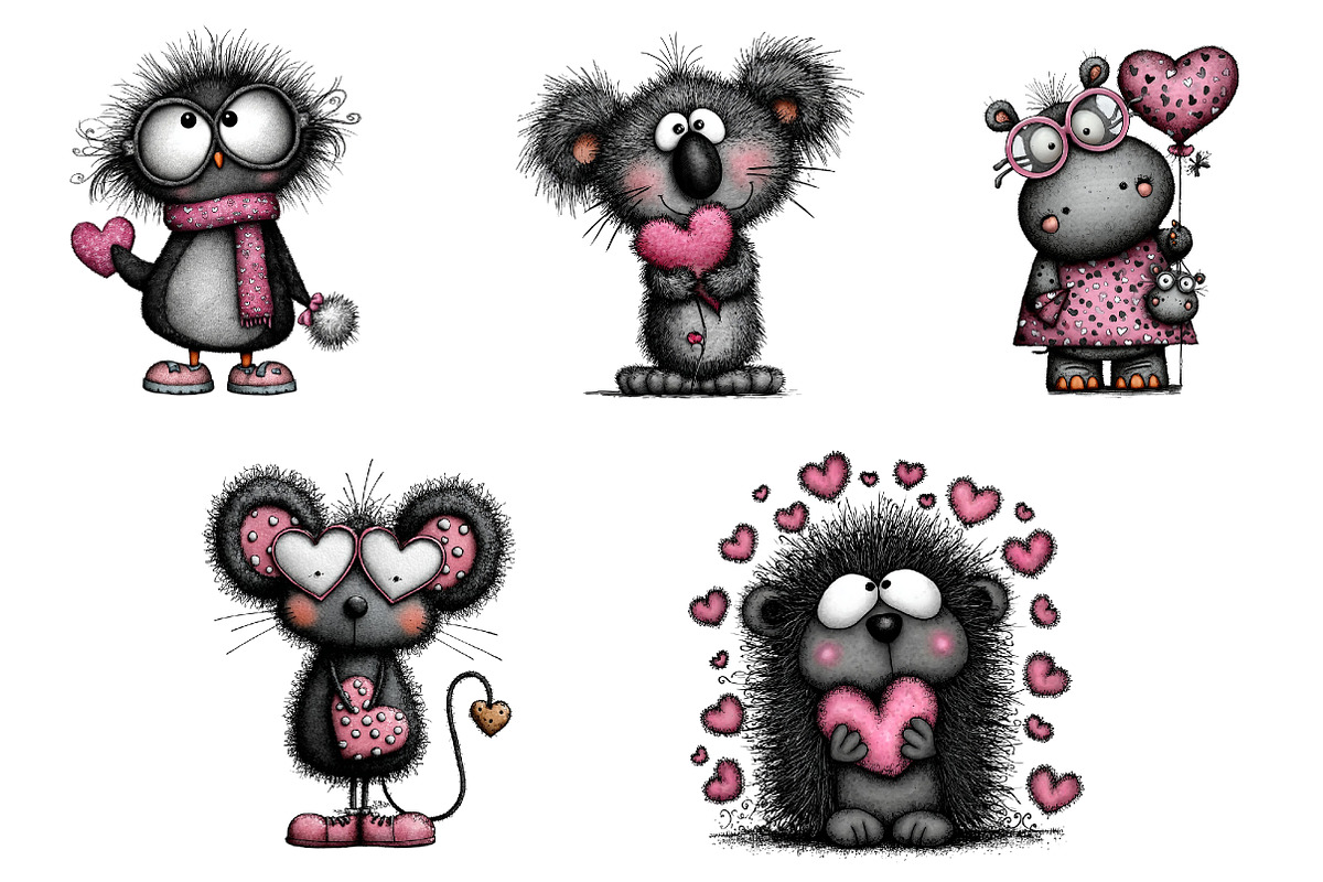 Valentine Animals Clipart, an Illustration by CreationArt (Photo 6 of 6)