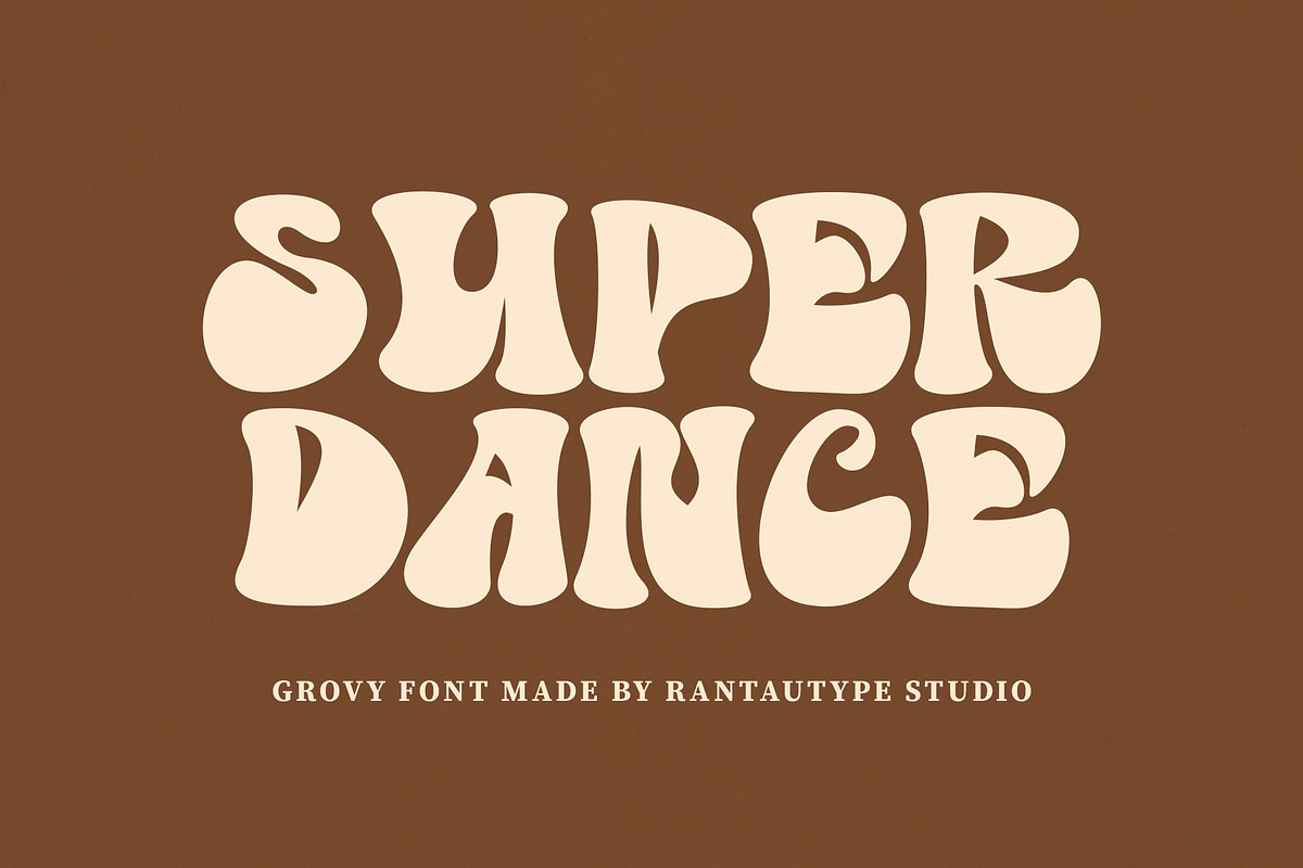 Super Dance Groovy Font, a Slab Serif Font by RantautypeStudio (Photo 1 of 15)