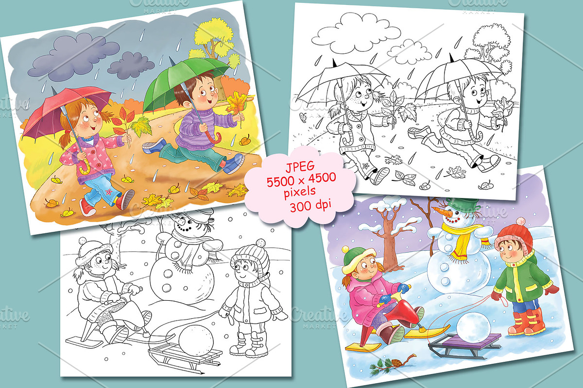 Four seasons bundle, an Animal Illustration by Haso (Photo 3 of 4)
