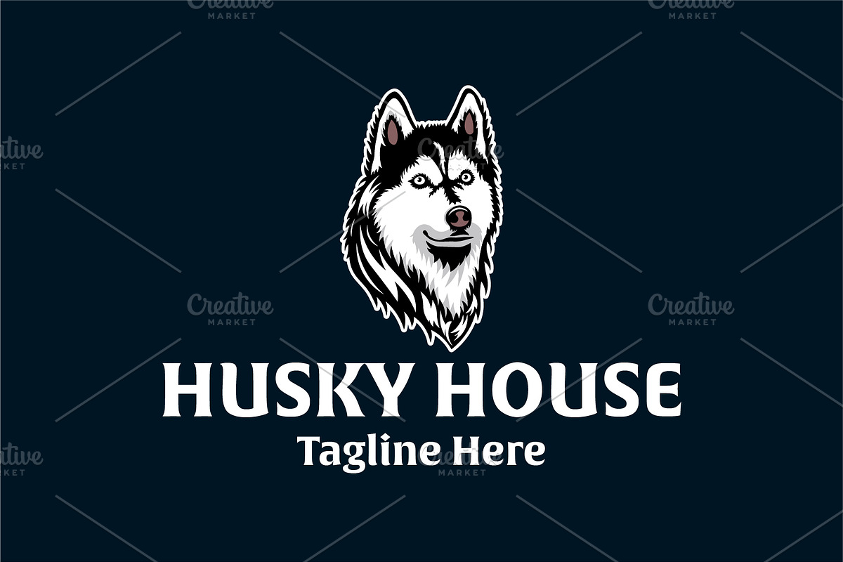 Husky House Logo, an Animal Illustration by Kaushal Jangid (Photo 5 of 5)