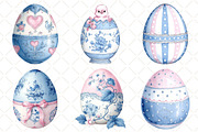Watercolor Easter Eggs Clipart, an Illustration by Black Bird Studio (Thumbnail 3 of 5)