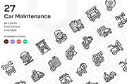 Car Maintenance Icons Set - Line, an Outline Icon by Kmg Design (Thumbnail 1 of 2)