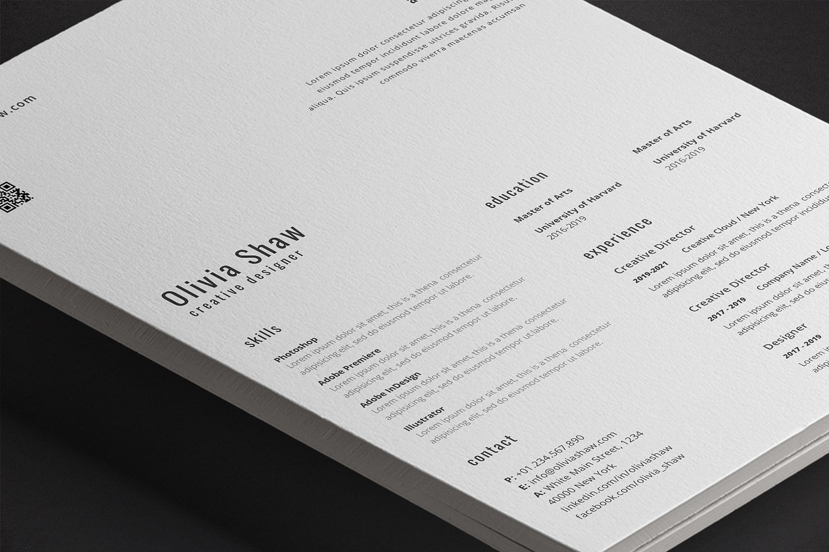Olivia Resume Template, a Resume Template by Nina Shaw (Photo 7 of 10)