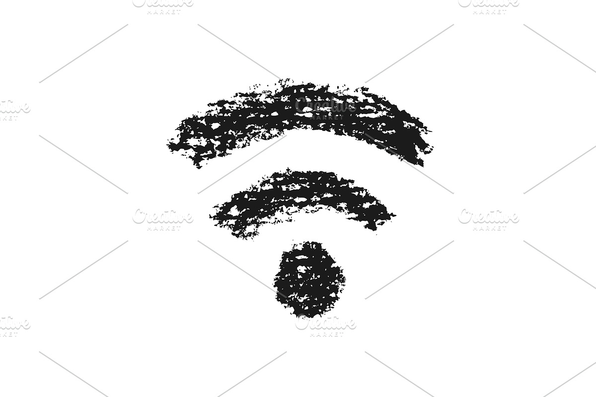 Wifi hand drawn in chalk vector, a Technology Illustration by Nadzin