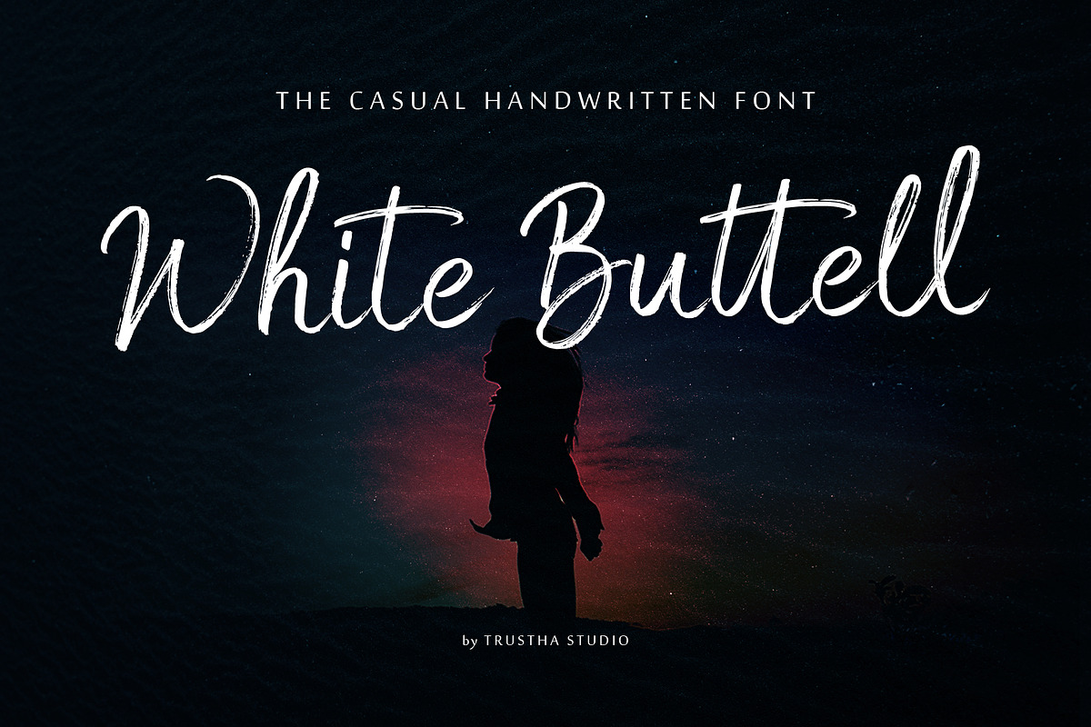 White Buttell Brush Font