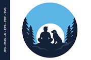 Person and dog looking at horizon, an Animal Illustration by nandinigraphics (Thumbnail 1 of 3)