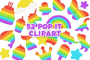 Pop it Rainbow clipart set