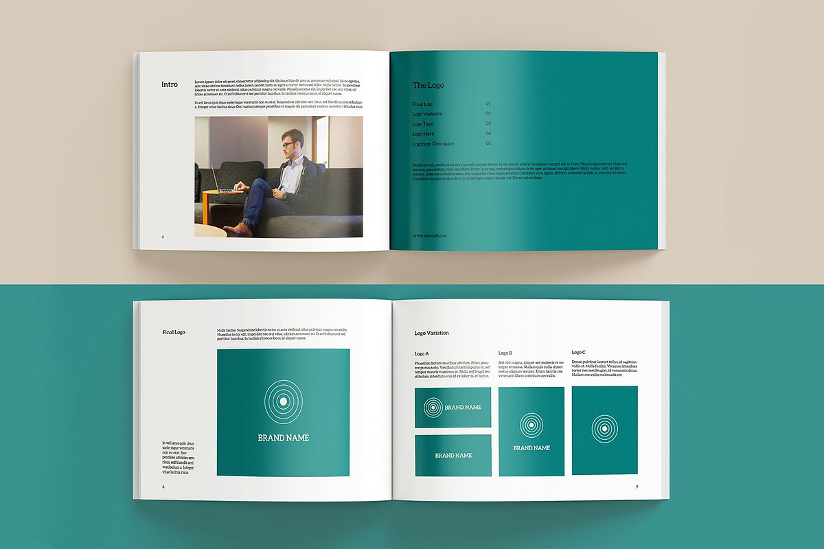 Brand Guidelines Photoshop Template, a Brochure Template by retrographix (Photo 3 of 5)