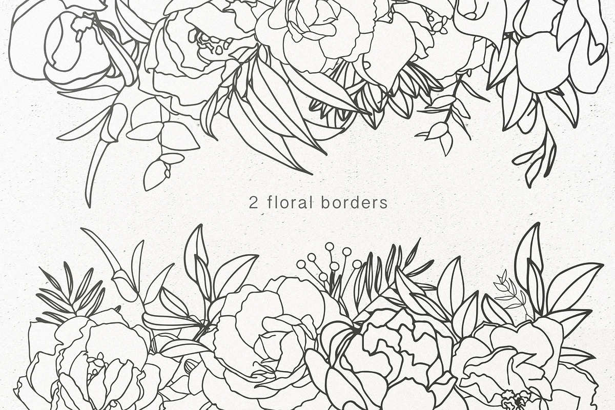 Elegant floral collection.Line art, a Decorative Illustration by Vera●Suleimanova (Photo 13 of 15)