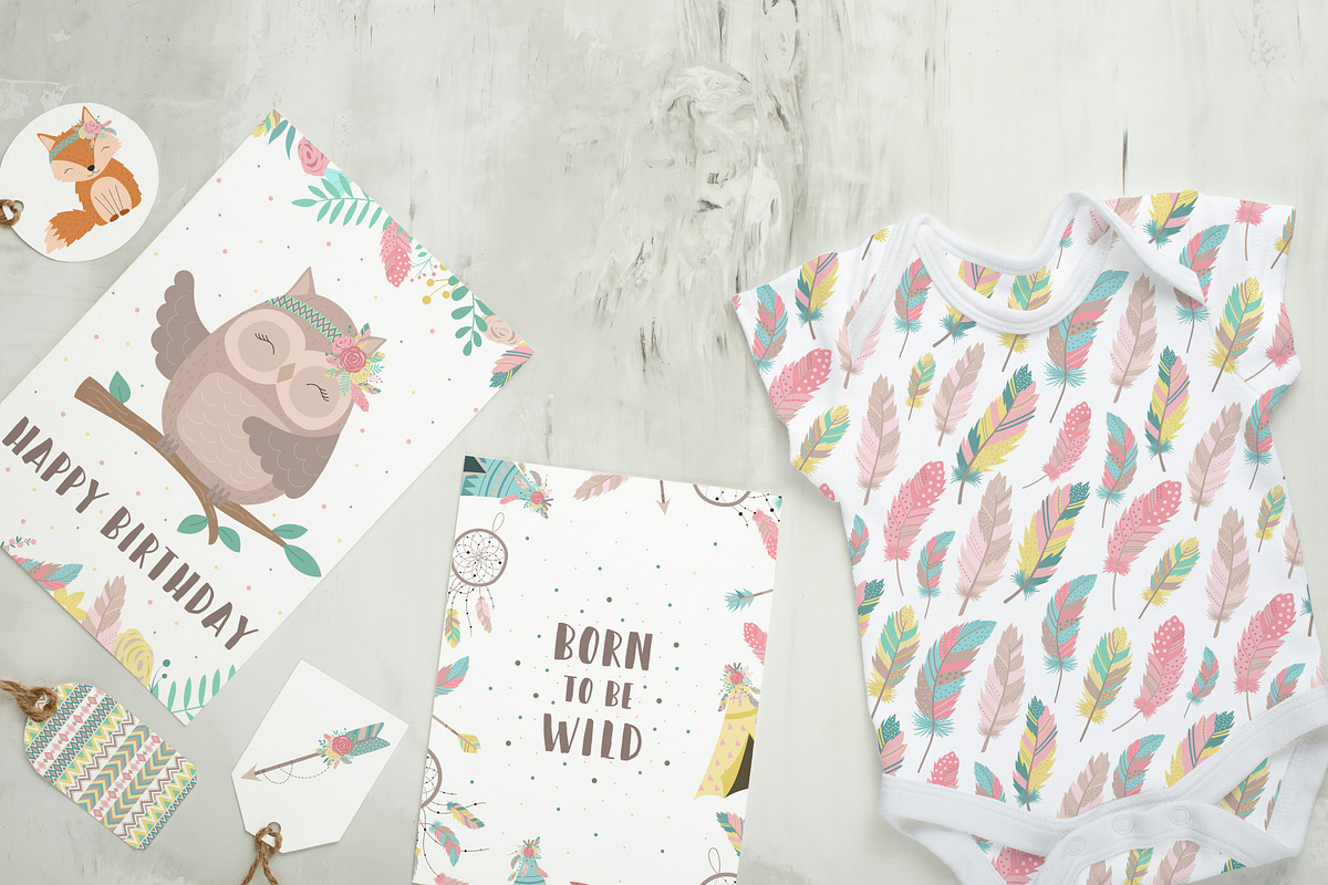 Boho hand-drawn vector collection, a Background Graphic by Samsonchik Store (Photo 3 of 7)