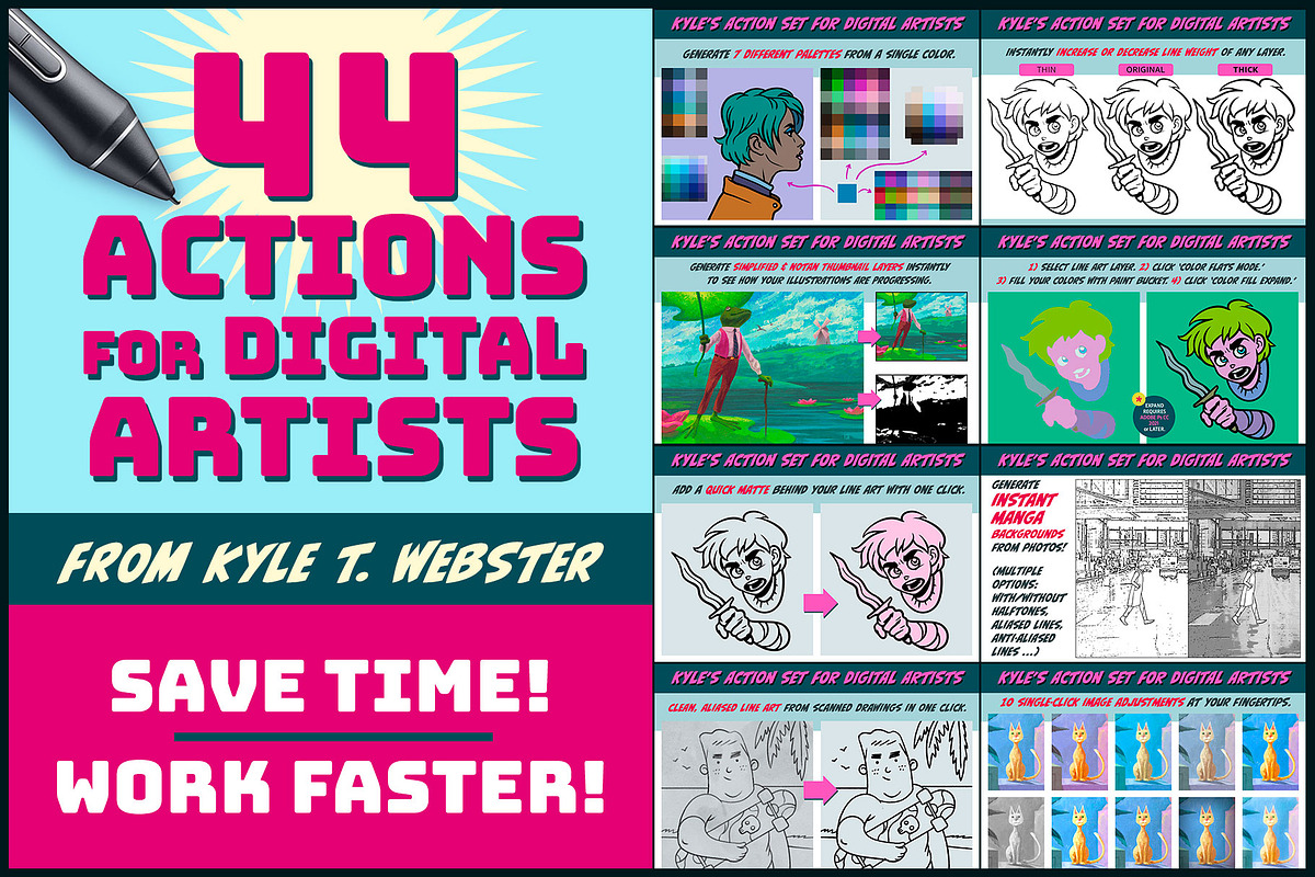Kyle's Actions for Photoshop Artists, an Action Add-On by Kyle's Digital Art Tools (Photo 1 of 10)