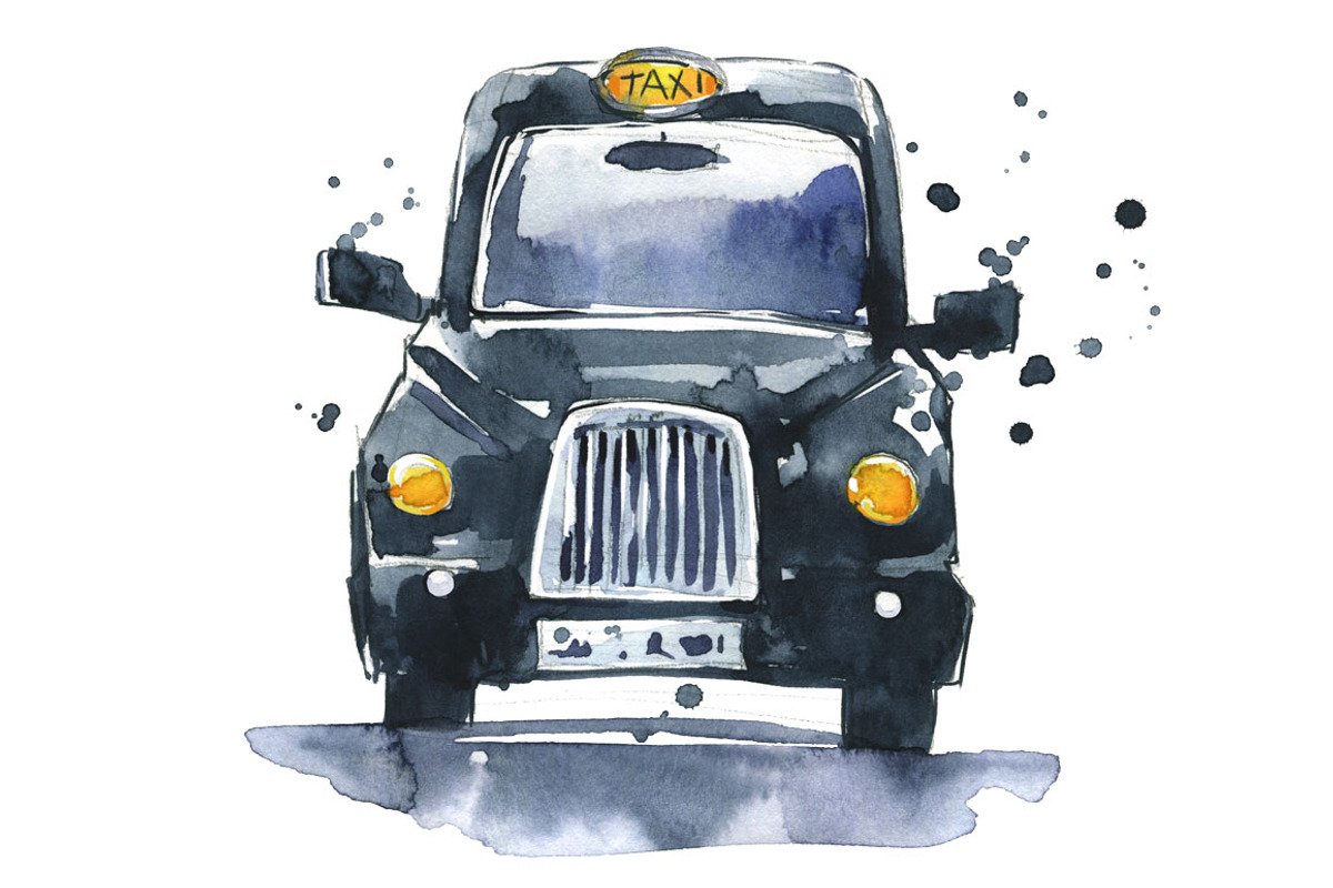 London black cab watercolor sketch, an Illustration by Kamenuka (Photo 4 of 4)