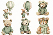 watercolor green teddy bear clipart, an Illustration by Designworld (Thumbnail 4 of 5)