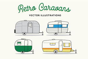 Retro Caravan Illustrations - Set 2