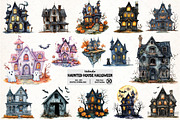 Haunted House Halloween Bundle, an Illustration by Pixels.Craft (Thumbnail 1 of 5)