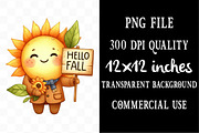 Cute Autumn Sun Clipart, an Illustration by Designking (Thumbnail 4 of 4)