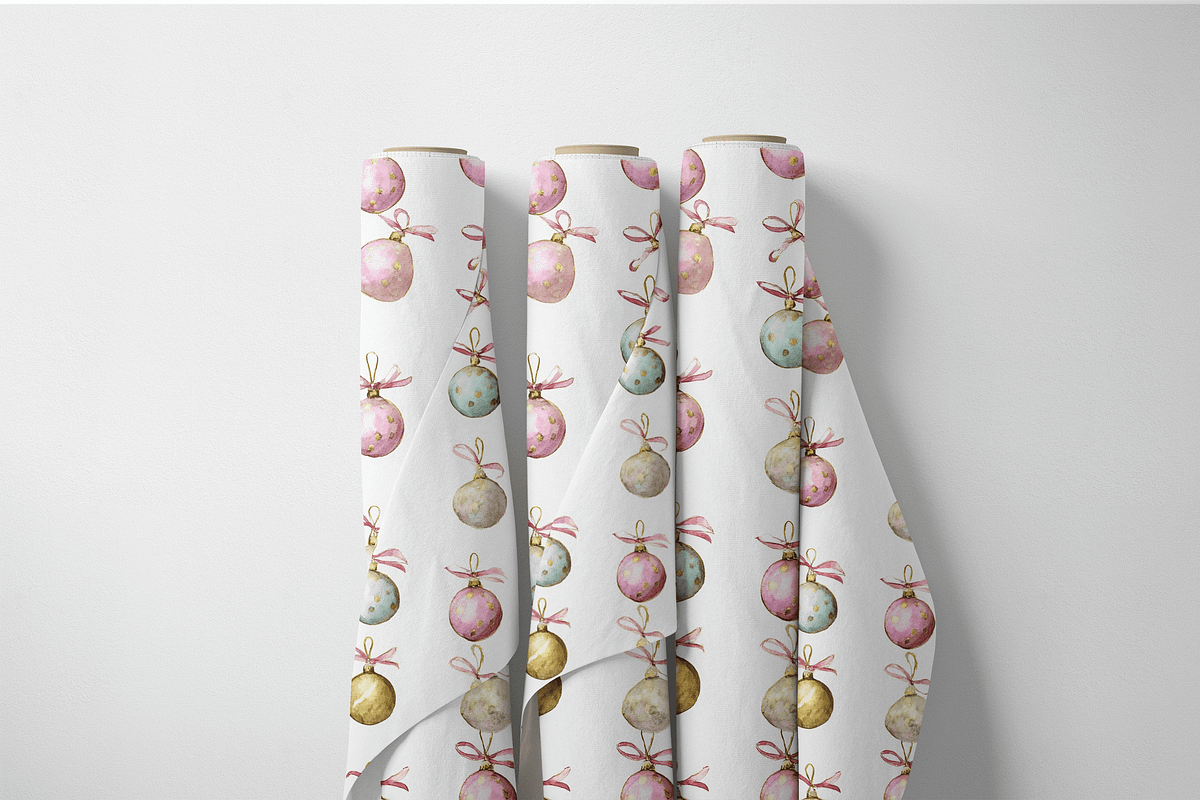 Pastel Christmas Bauble Seamless Pat, a Pattern Graphic by Pati Charm Studio (Photo 7 of 7)