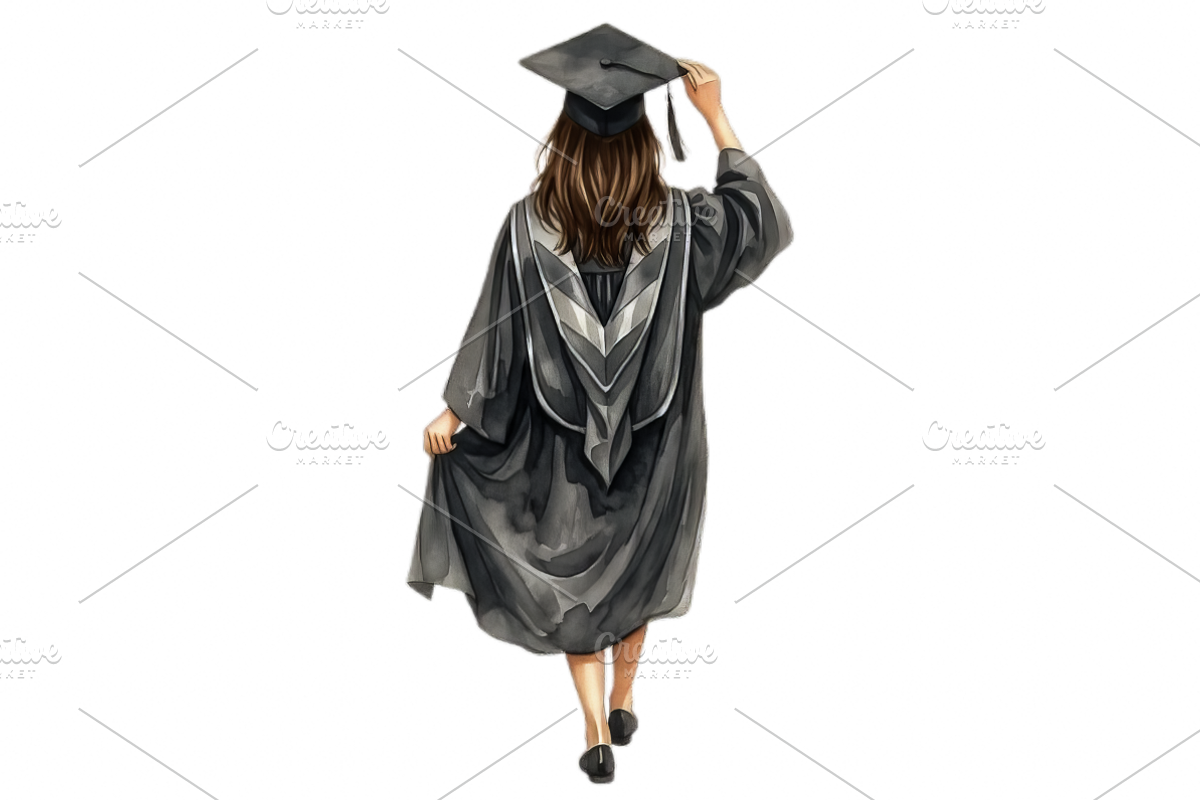Watercolor Graduation Clipart PNGs, an Education Illustration by VetalStock (Photo 7 of 24)