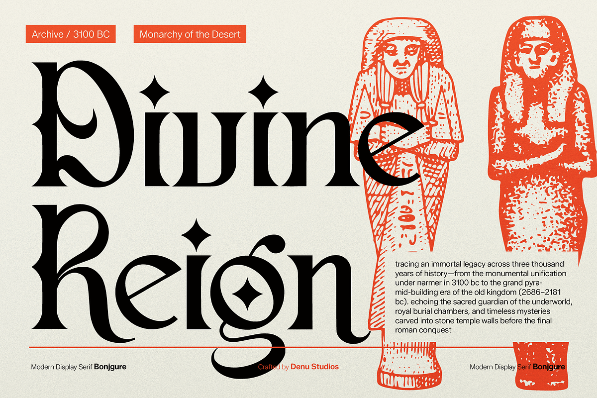 Bonjgure | Modern Display Serif, a Serif Font by Denustudios (Photo 2 of 11)