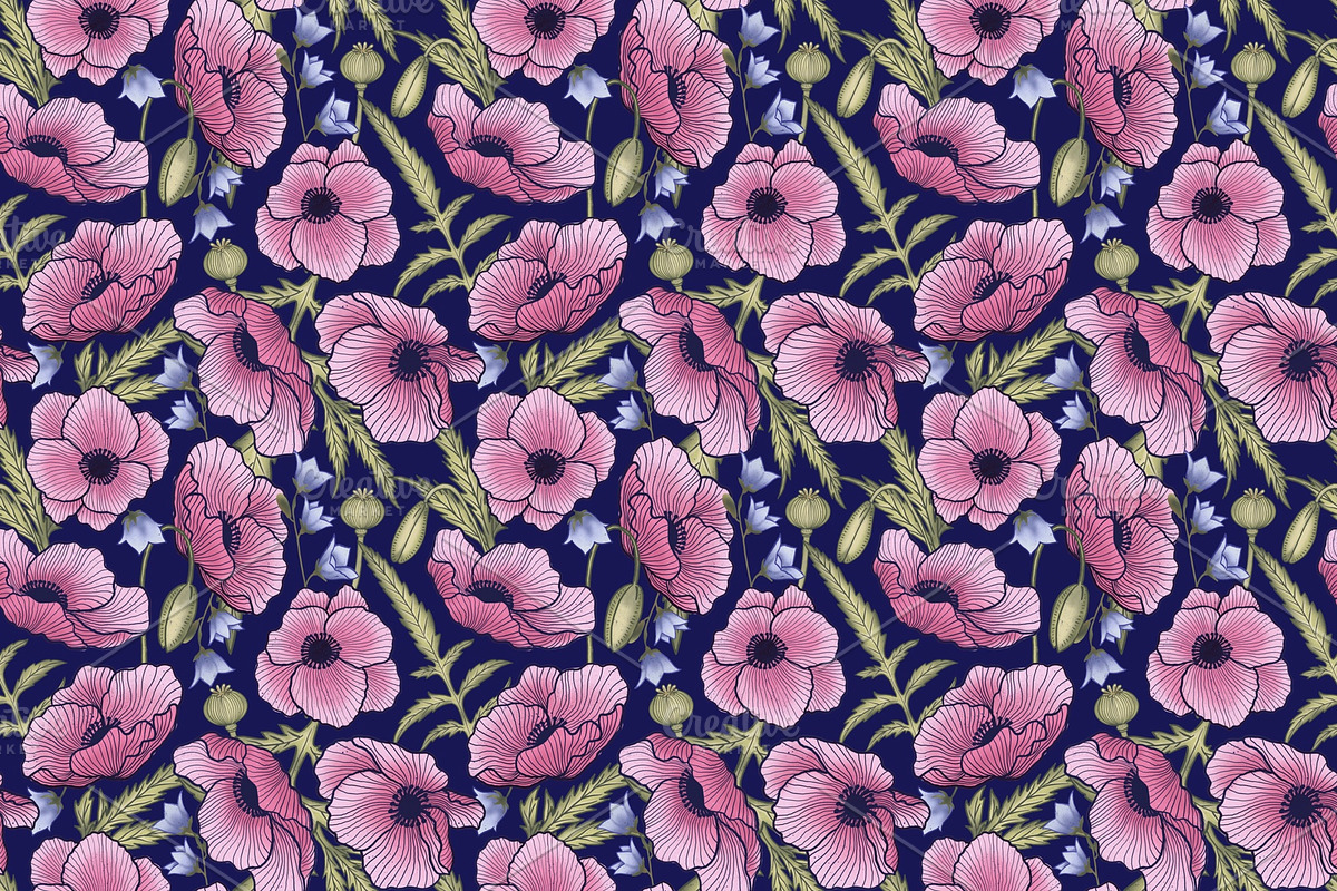 Delicate poppies, a Pattern Graphic by palllna (Photo 3 of 4)