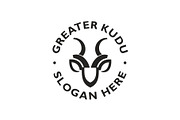 Greater Kudu Antelope Logo Design, a Branding & Logo Template by Buqancreative (Thumbnail 1 of 2)