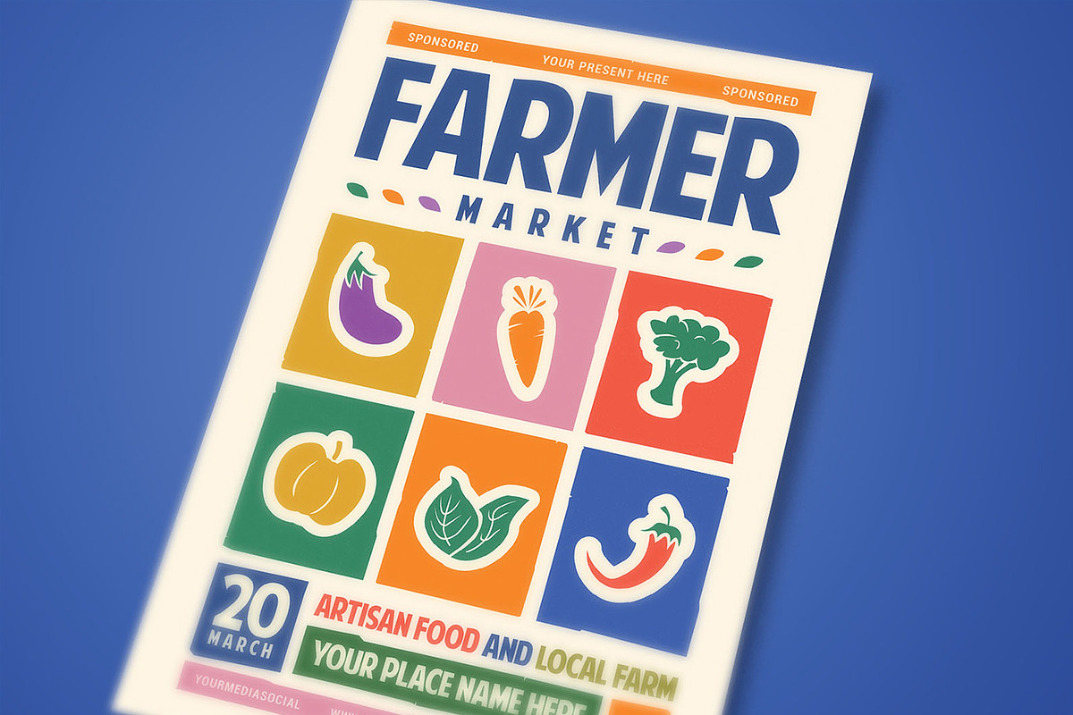 Farmer Market Flyer, a Templates & Theme by megarez (Photo 3 of 3)