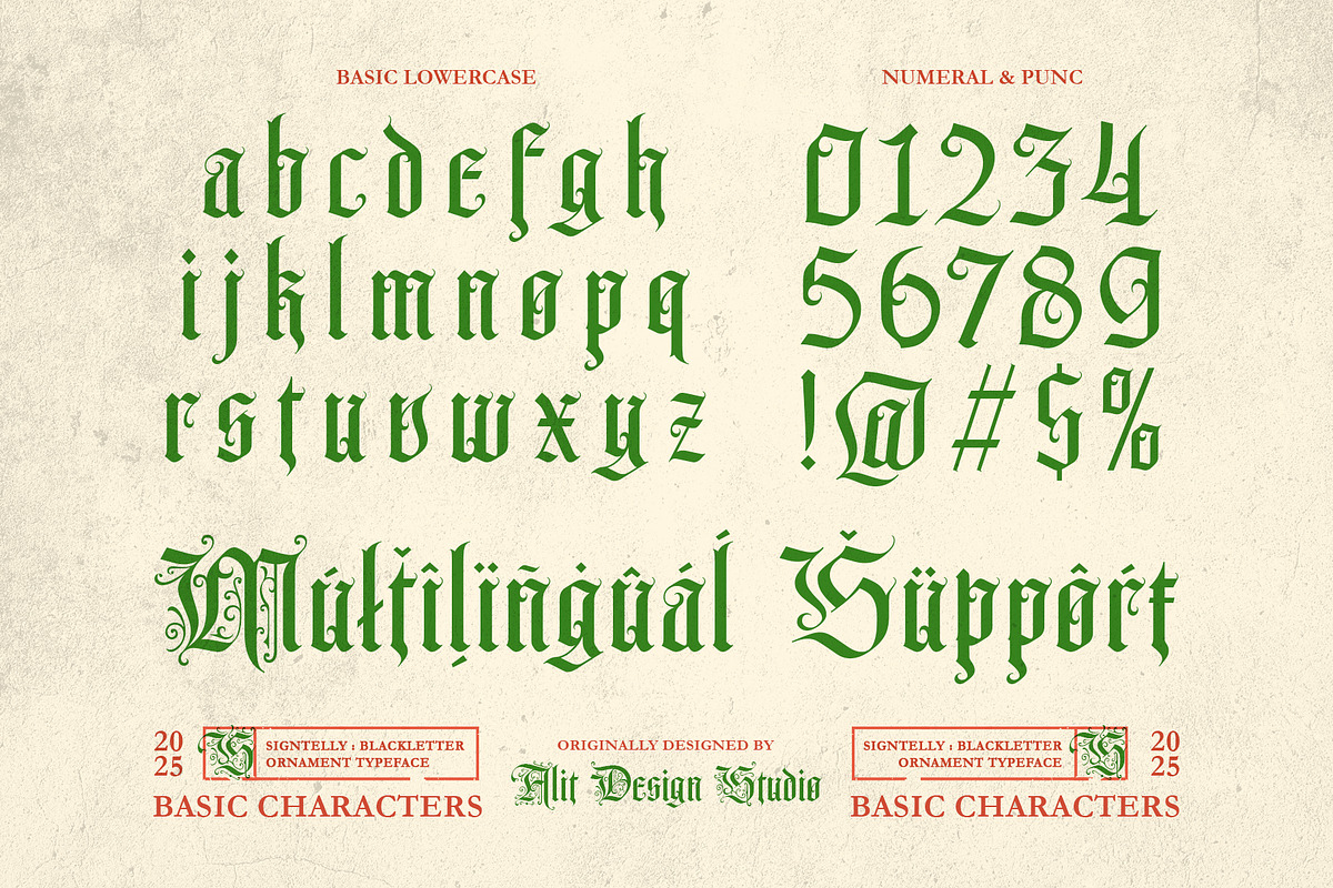 Signtelly Typeface, a Blackletter Font by alit design (Photo 3 of 20)