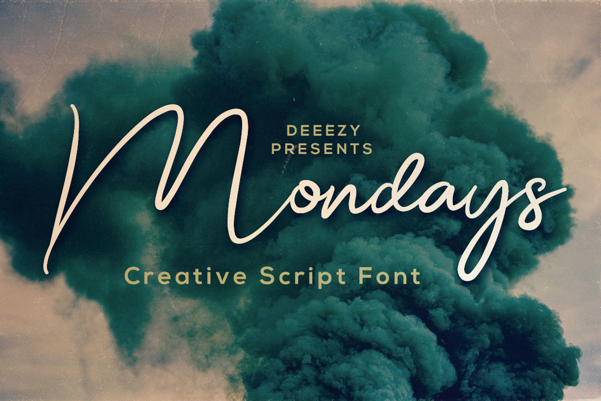 Mondays Script Font, a Script Font by Deeezy (Photo 1 of 6)