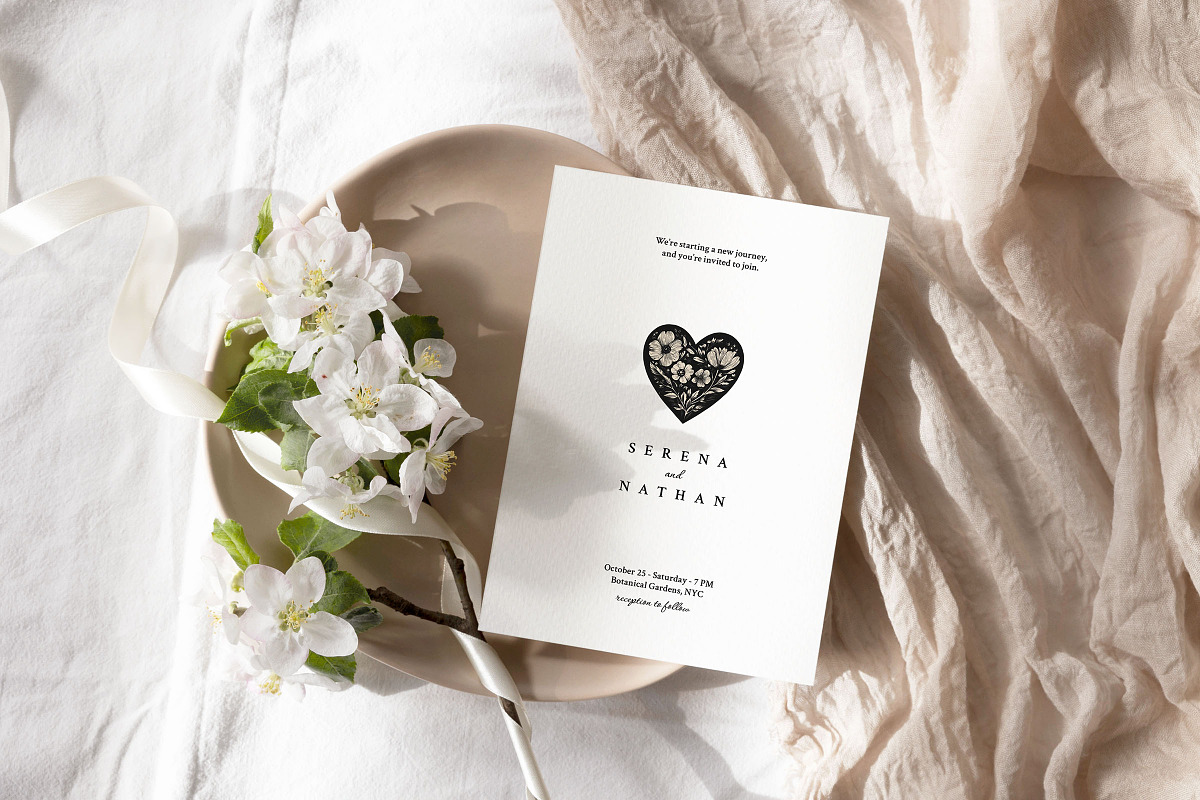 Opal - Wedding Invitation Suite, an Invitation Template by CinderHeart Designs (Photo 1 of 9)