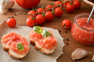 Tomato Bruschetta with Fresh Basil, a Food & Drink Photo by Davizro's Market
