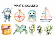 Cute Sea Life Clipart, an Illustration by PassionPNGcreation (Thumbnail 5 of 13)