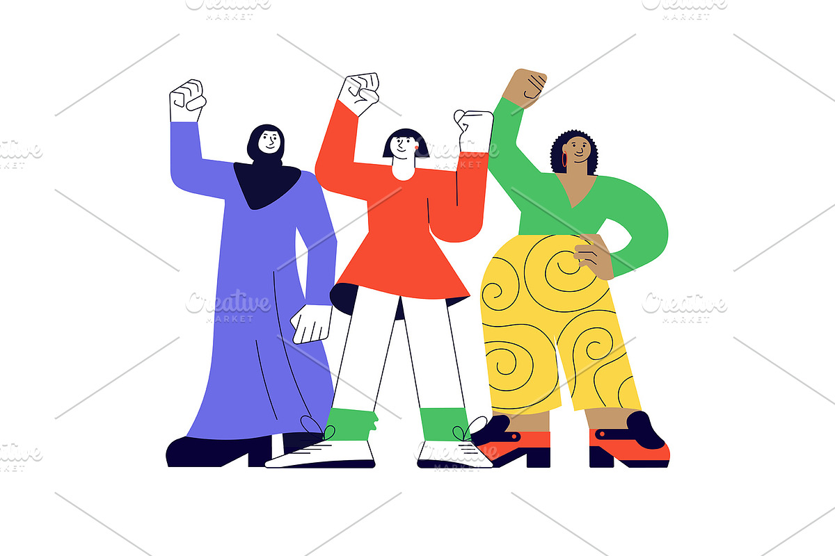 Girl power and feminism concept., a Person Illustration by Lucky Shop (Photo 3 of 6)