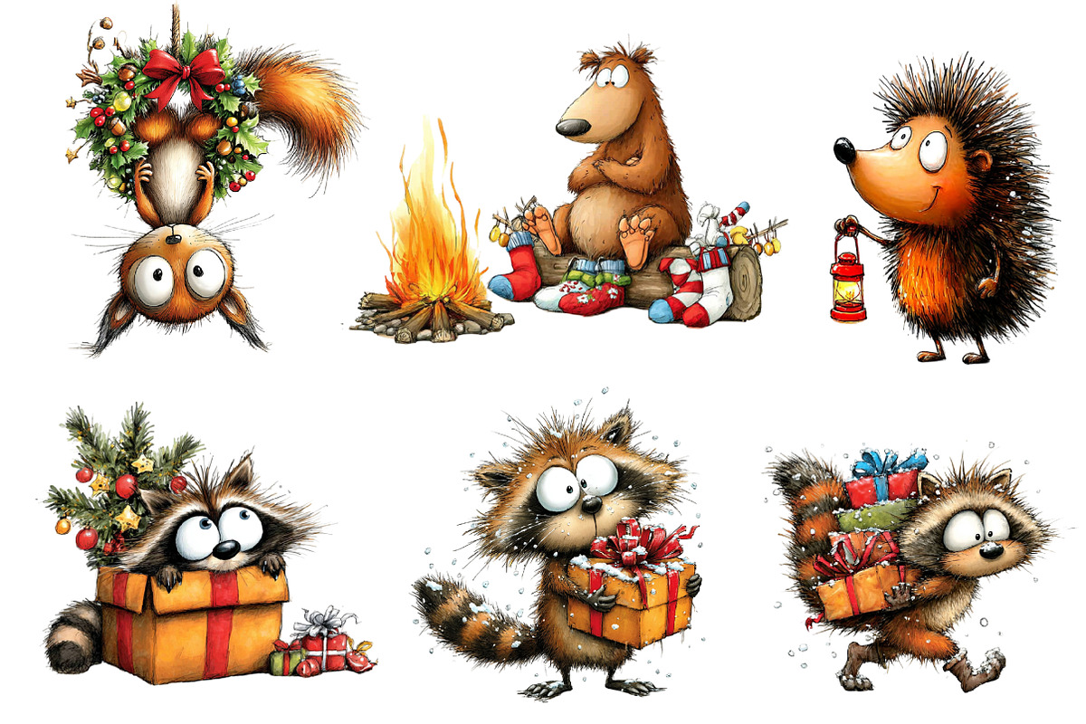 Funny Woodland Animals Clipart, an Illustration by CreationArt (Photo 5 of 5)