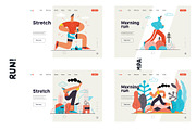 RUN! flat vector illustrations set, a Templates & Theme by Grivina's shop (Thumbnail 10 of 24)