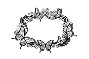 Butterfly Floral Frame SVG Bundle, an Illustration by Creativeshirt (Thumbnail 21 of 31)